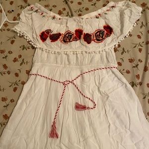 Off the shoulder white dress